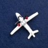 Spilla Aereo dorata in metallo, smalto e perlina 50x40 mm +