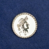 Spilla cammeo in metallo dorato e smalto 34 mm +