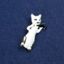 Spilla «Gatto e Violino» in metallo dorato e smalto 40×15 mm +