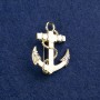 Spilla Ancora dorata con madreperla e strass 31×26 mm +