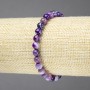 Bracciale elastico in agata viola, perla liscia, diametro 6 mm+