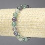Bracciale elastico in fluorite con palline lisce, diametro 8 mm+