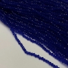 Perline in cristallo ceco su filo, blu scuro trasparente, rondelle sfaccettate, diametro 3x2,5 mm, lunghezza 36-38 cm +