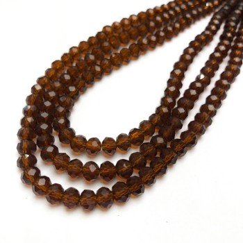 Perline cristallo Boemo marrone trasparente, rondelle sfaccettate, diametro 6×4,5 mm + -, lunghezza 38–40 cm +