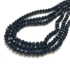 Perline in cristallo ceco su filo blu scuro opaco, rondelle sfaccettate, diametro 6x4,5 mm +/- lunghezza 38-40 cm