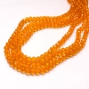 Perline in cristallo boemo su filo, colore arancione trasparente, sfaccettate a rondella, diametro 6x4,5 mm + -, lunghezza 38-40 cm +
