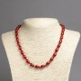 Collana in corniola, diametro 8×12 mm, lunghezza 45 cm+