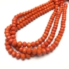 Perline opache color cristallo ceco arancia carota su filo, rondella sfaccettata, diametro 8x6 mm, lunghezza 40–42 cm
