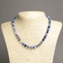 Collana in agata blu sfaccettata, perle da 8 mm, lunghezza 45 cm ±