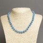Collana in jasper imperiale blu (press) sfere lisce, diametro 8 mm, lunghezza 45 cm
