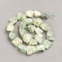 Perline di prehnite grezzo su filo, dimensione 16×12 mm (±), lunghezza 41 cm