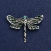 Spilla «Farfalla» metallo argentato, smalto e strass 44×60 mm +