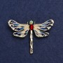 Spilla «Farfalla» in metallo dorato, smalto e strass 44×60 mm +