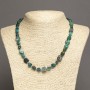 Collana di crisocolla naturale, perline levigate, diametro 8×9 mm ±, lunghezza 45 cm ±