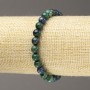 Bracciale elastico in azzurite con perle lisce, diametro 6 mm (±)