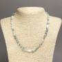 Collana in pietra naturale Larimar levigata, dimensioni 7×6 mm, lunghezza 45 cm