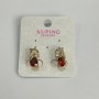 Orecchini Xuping con pietre rosse e strass bianchi 8×15 mm oro 18K