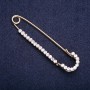 Spilla con strass bianchi, metallo giallo 70×16 mm