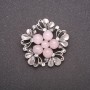 Spilla con quarzo rosa 40 mm, metallo grigio