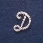 Spilla con iniziale «D» di colore argento 3×2 cm