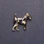 Spilla "Terrier" colore metallo oro 3,5×3 cm