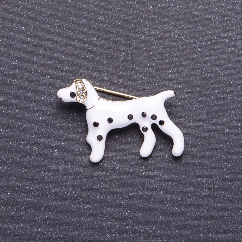 Spilla dalmata dorata, colore metallo, 3,5 × 2 cm