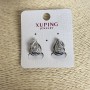 Orecchini Xuping rodio con strass bianchi 10x6 mm +