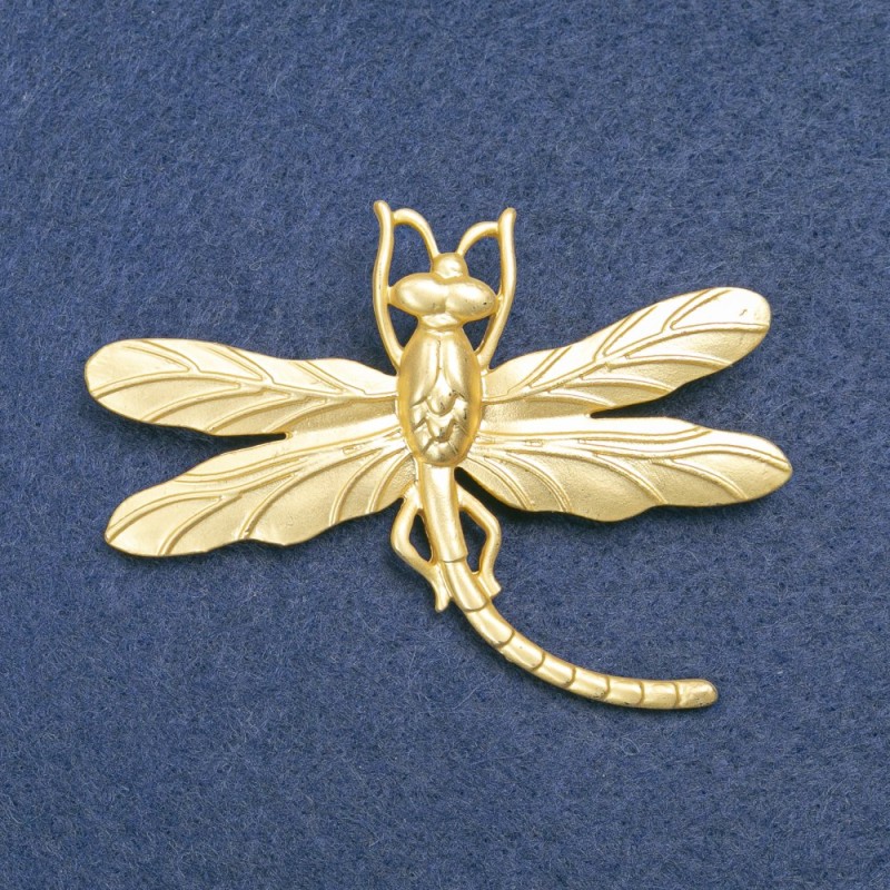 Spilla Libellula in metallo dorato 75×55 mm +