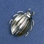 Spilla Insetto argentea con smalti e strass neri 58x24 mm +