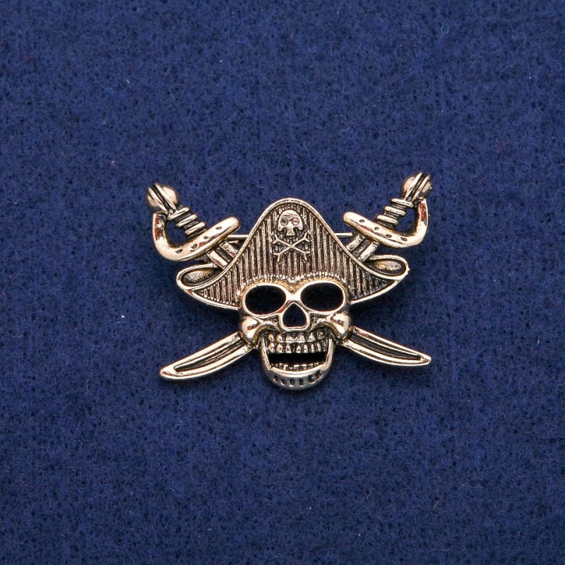 Spilla Pirata dorata 29×39 mm