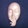 Spilla Accento Maschera metallo argentato 39x73 mm