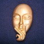 Spilla Accento Maschera metallo dorato 39×73 mm