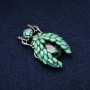 Spilla a forma di scarabeo con strass verdi 28×48 mm