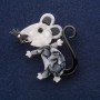 Spilla Topo di madreperla 52×48 mm, metallo grigio