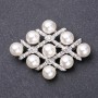Spilla Rombo Perlato, colore metallo 'Bianco Argento' 40×58 mm