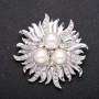 Spilla di perle Fiore colore 'argento bianco' 50mm