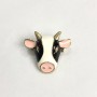 Spilla Testa di Toro con smalto, metallo dorato 25×28 mm