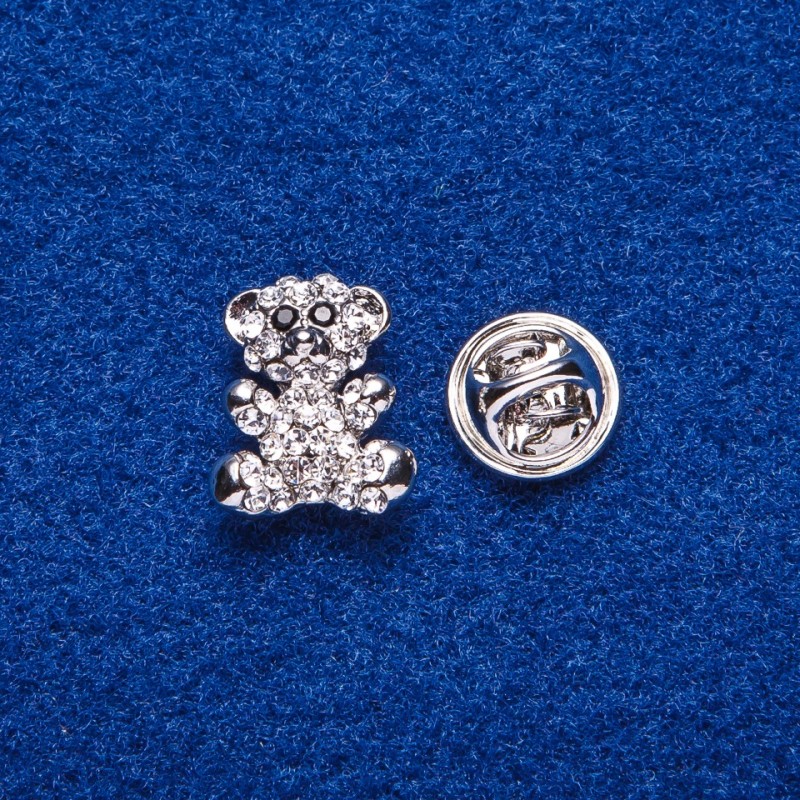 Spilla a vite «Topolino» metallo argentato 1,6 × 1,3 cm