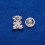 Spilla a vite «Topolino» metallo argentato 1,6 × 1,3 cm