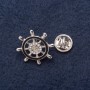 Spilla con chiusura a vite «Timone» 2,5 cm metallo grigio