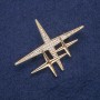 Spilla Stella dorata in metallo con strass 52×40 mm