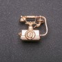 Spilla Telefono in metallo giallo 27×24 mm