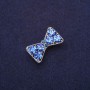 Spilla Fiocco in strass blu, metallo argentato