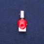 Spilla Lacca rossa e nera smalto, metallo argentato 13×33 mm