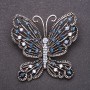 Spilla Farfalla con strass blu 53×54 mm metallo grigio