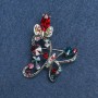 Spilla farfalla argentata con strass 50 mm +