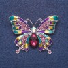 Spilla «Farfalla» smalto porpora, colore metallo argento 3,5×5 cm