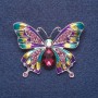 Spilla «Farfalla» smalto porpora, colore metallo argento 3,5×5 cm