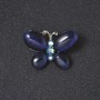 Spilla "Farfalla" pietra blu Occhio di gatto colore argento 2 cm