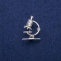 Spilla Microscopio con smalto e strass 24×31 mm, metallo argentato